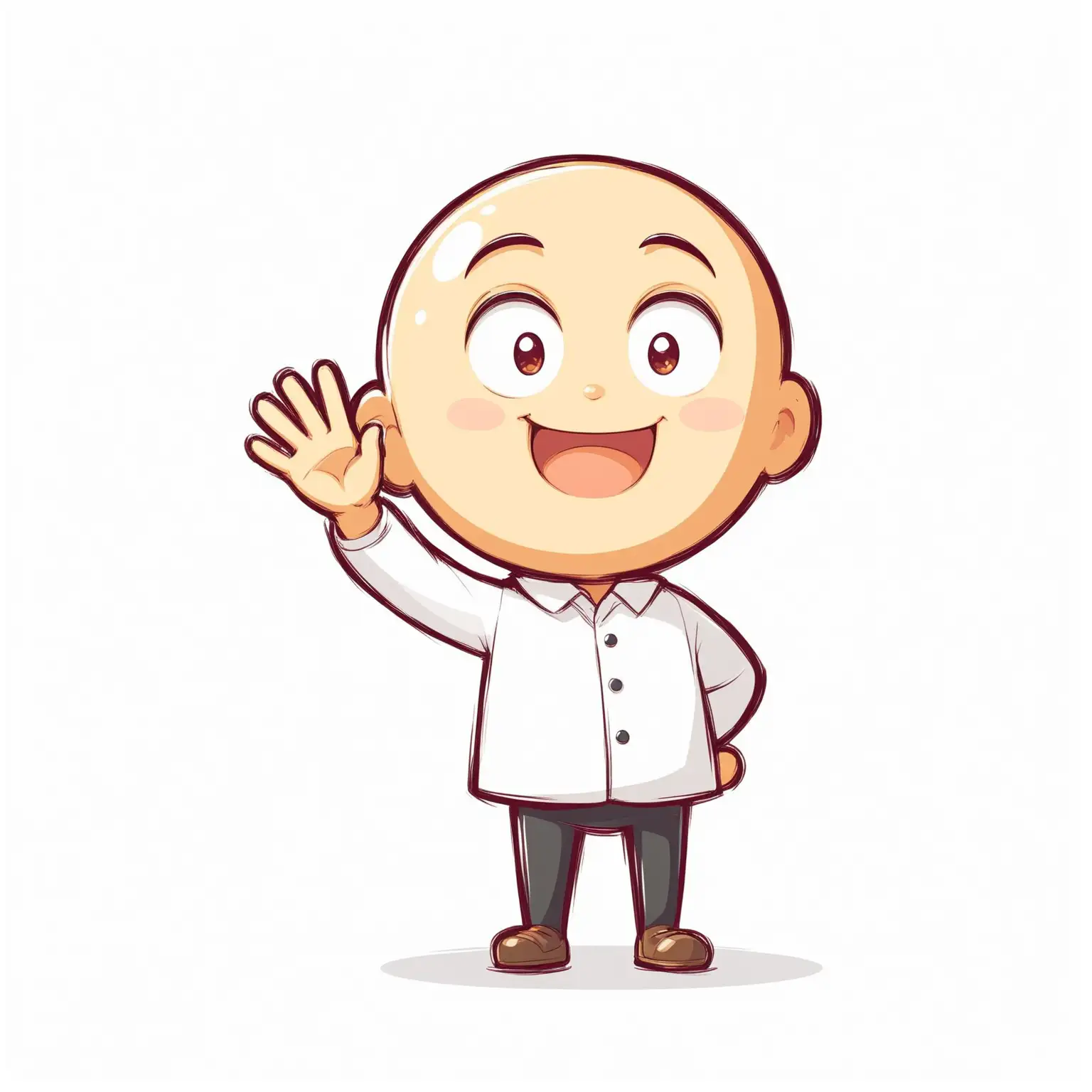 Friendly-Cartoon-Character-Waving-on-White-Background