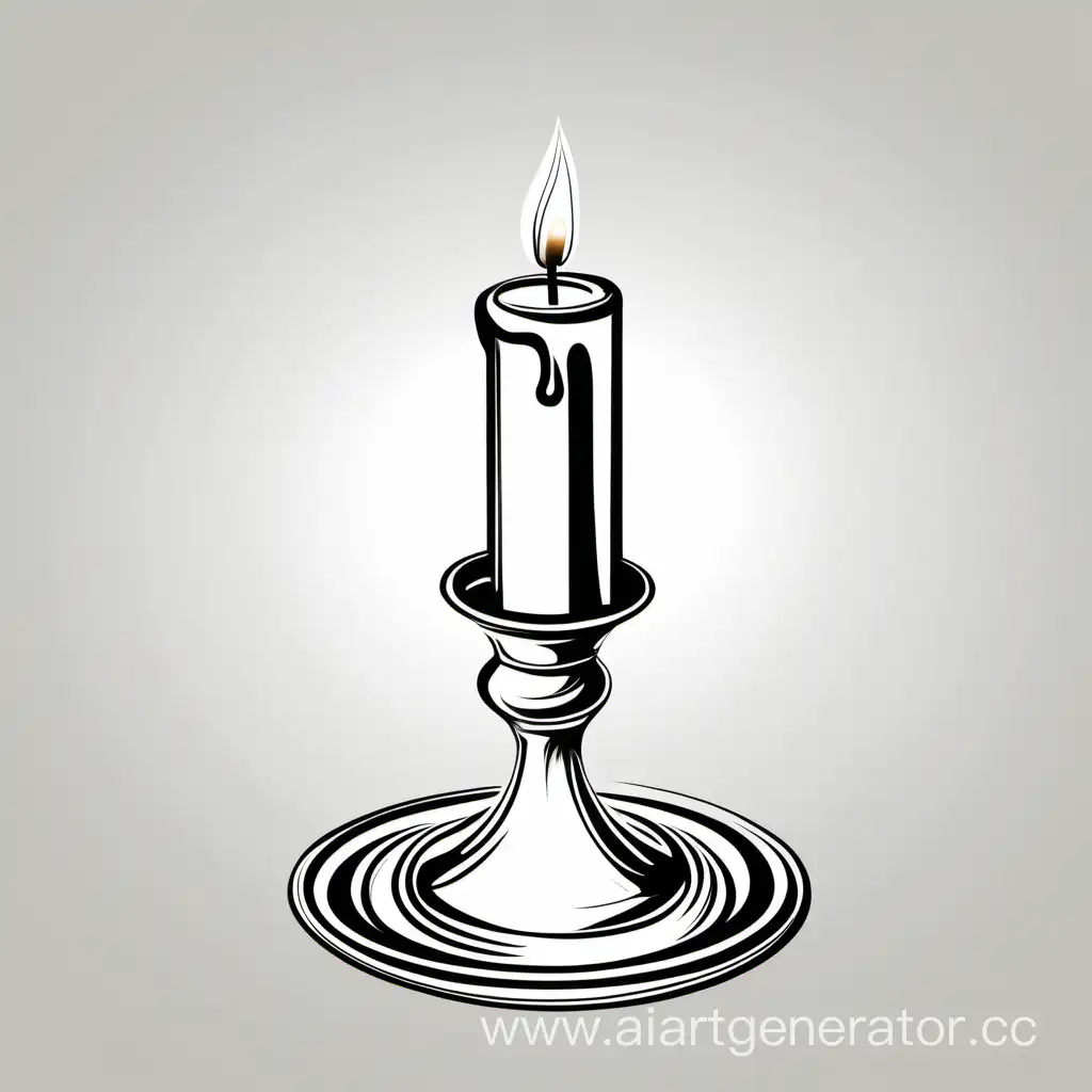 Elegant-Candle-Illuminating-Antique-Candlestick-Contours