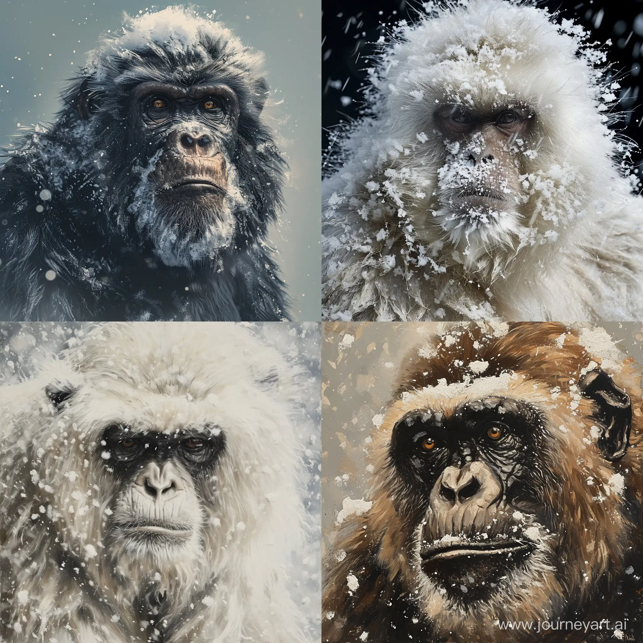 Majestic-Snow-Ape-in-a-Winter-Wonderland