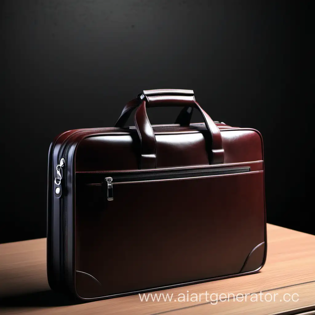 The business briefcase is on the table.