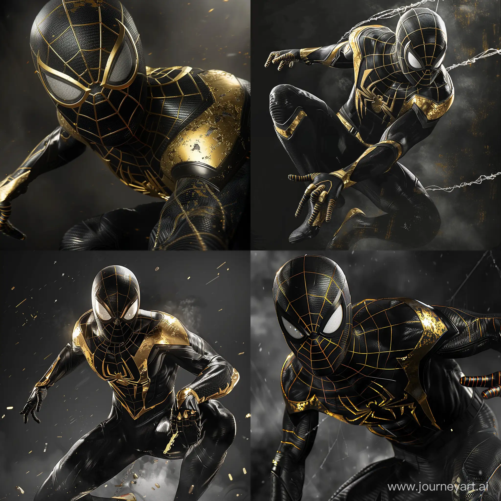 Marvels-SpiderMan-in-Striking-Black-and-Gold-Suit