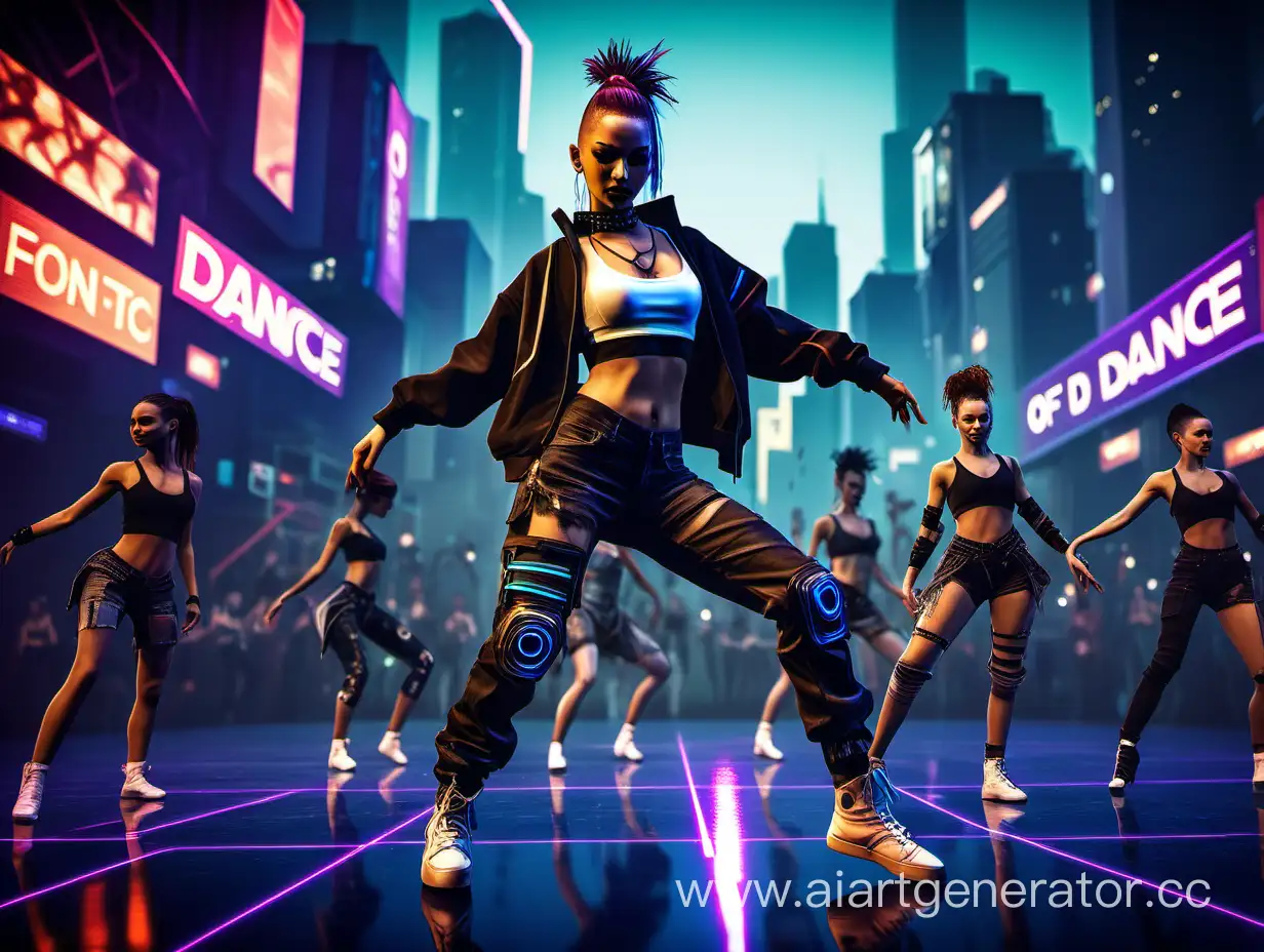 Dances, World of dance, city of dance, dancers, style, gaming style, cyberpunk, game character