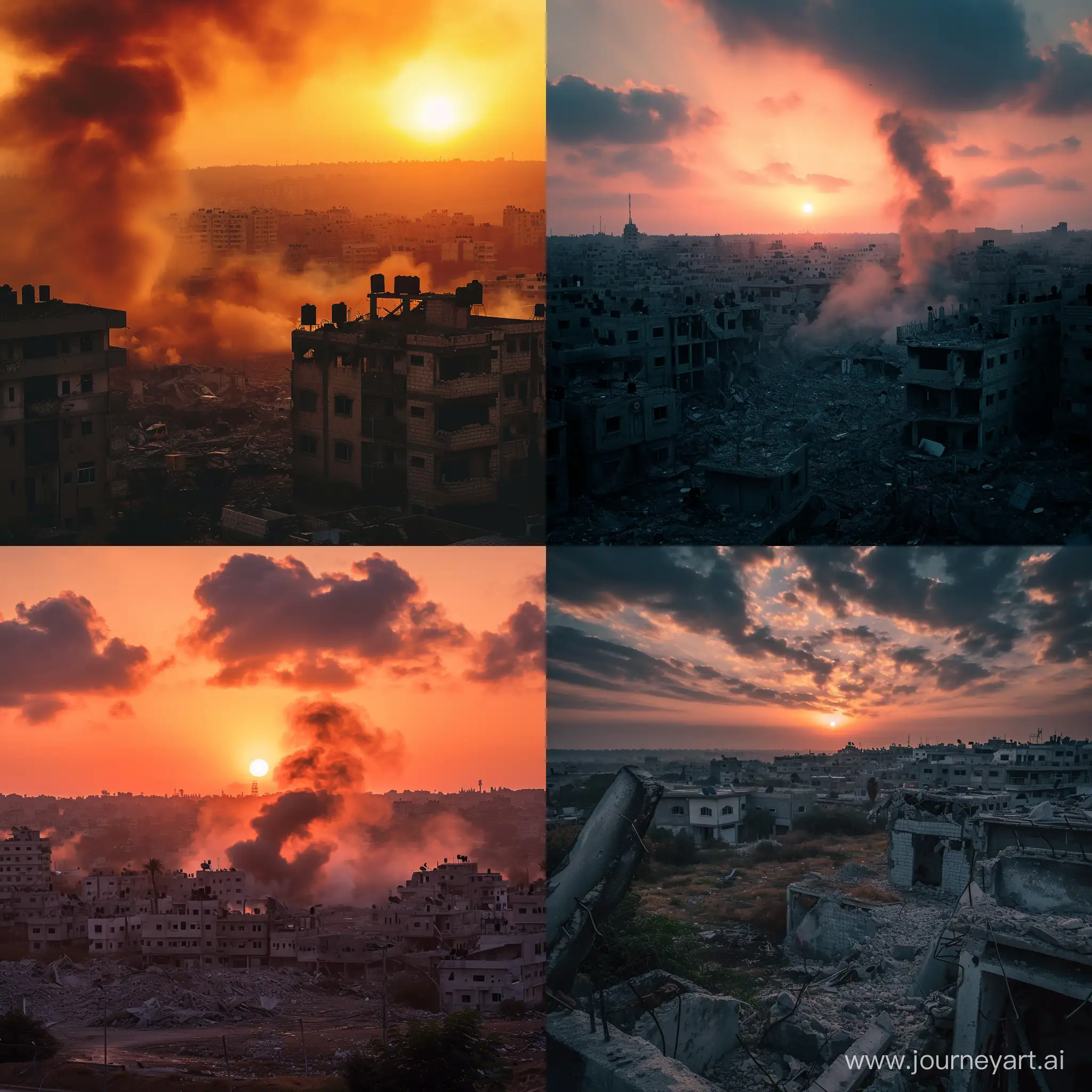 war in gaza with sunset, 8k , hd
