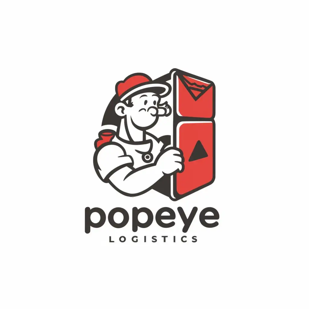 logo, Popeye, mail, receive letter, with the text "popeyelogistics", typography