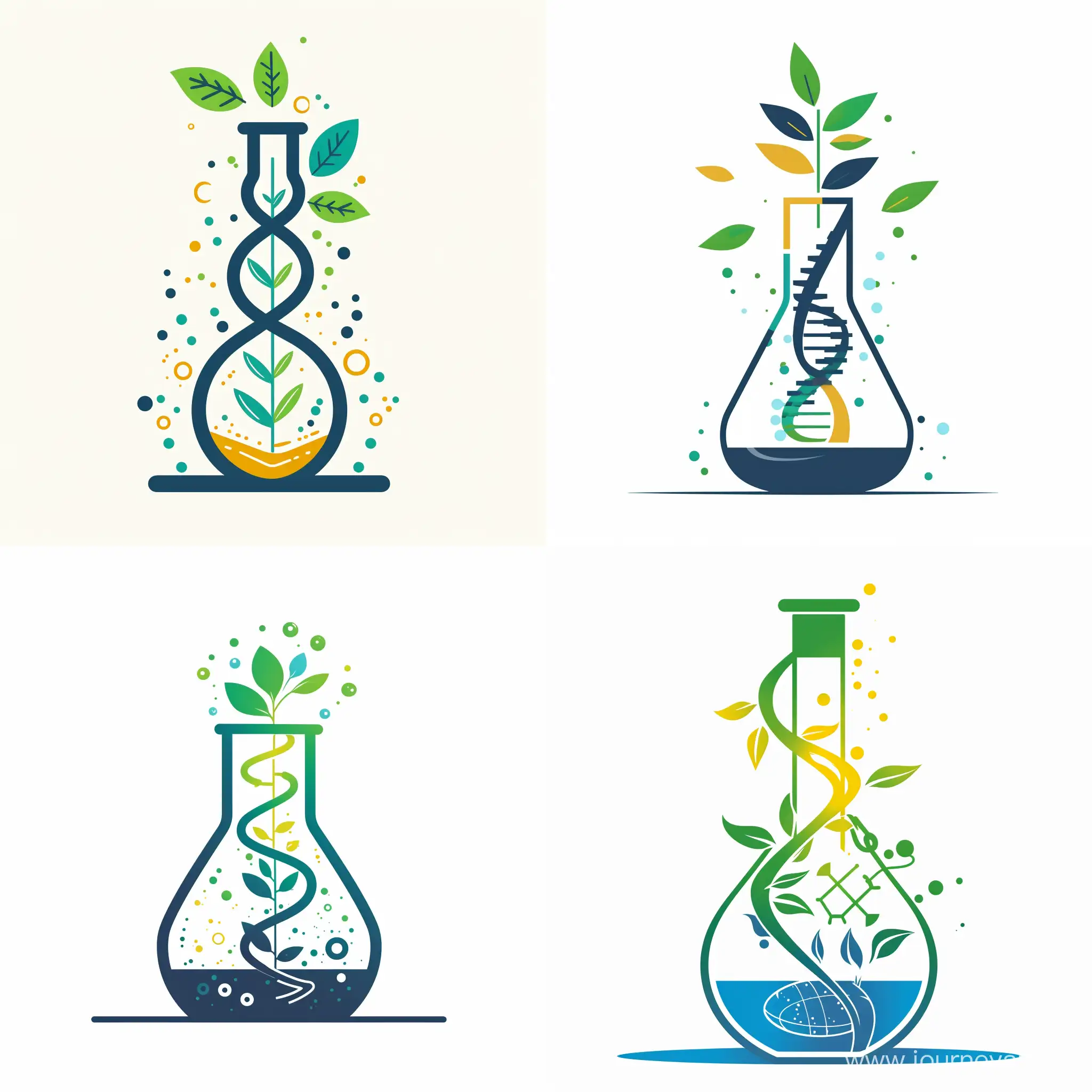 Biotech-Growth-Stylized-DNA-Plant-in-Glass-Beaker