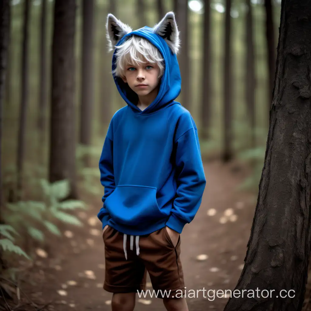 Adorable-Wolf-Boy-in-Blue-Hoodie-and-Brown-Shorts-Roaming-the-Woods