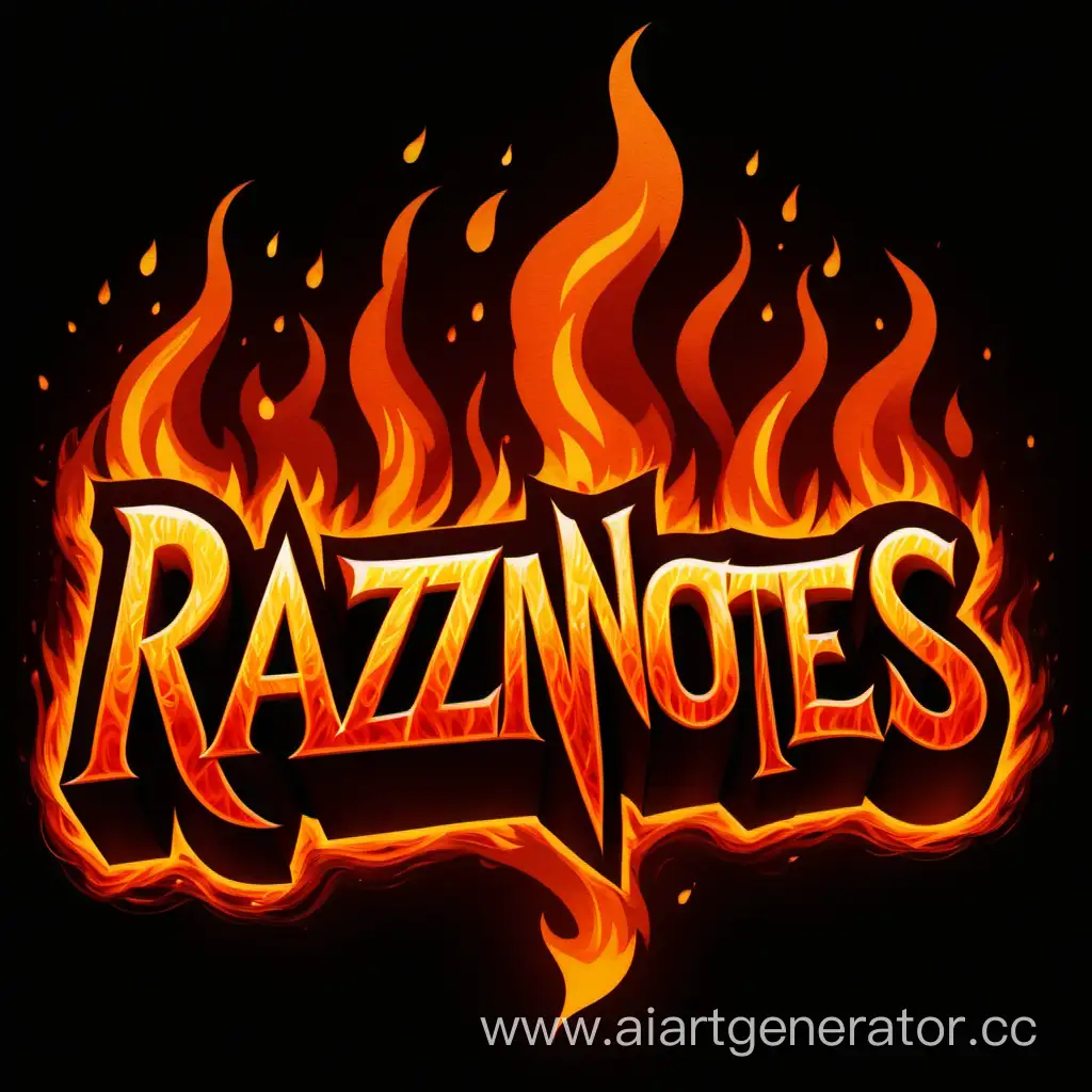 Blazing-RAZZNOTES-Logo-Fiery-Emblem-in-Vibrant-Flames