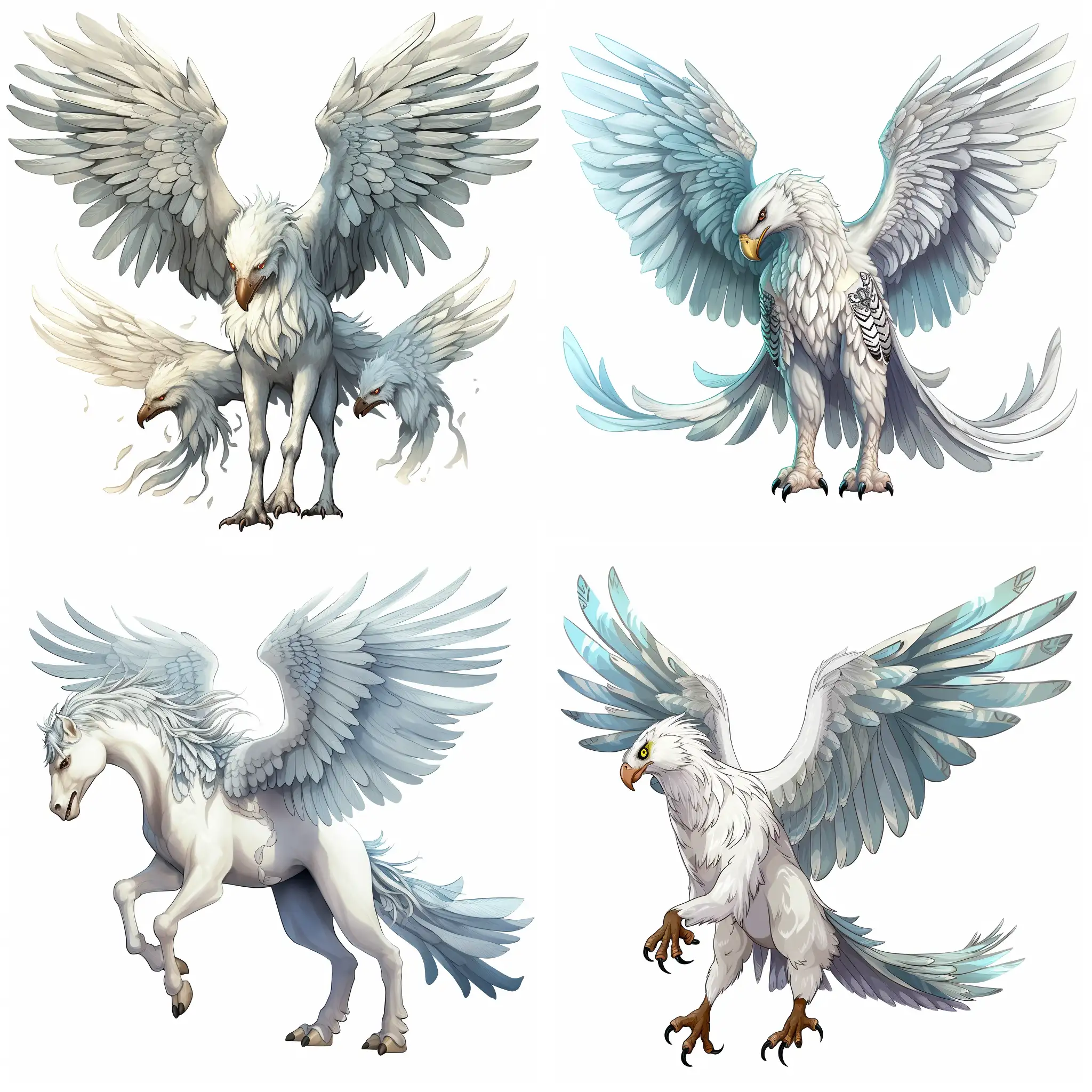 Majestic-White-Hippogriff-Falcon-Illustration-with-Wings-and-Four-Horse-Legs