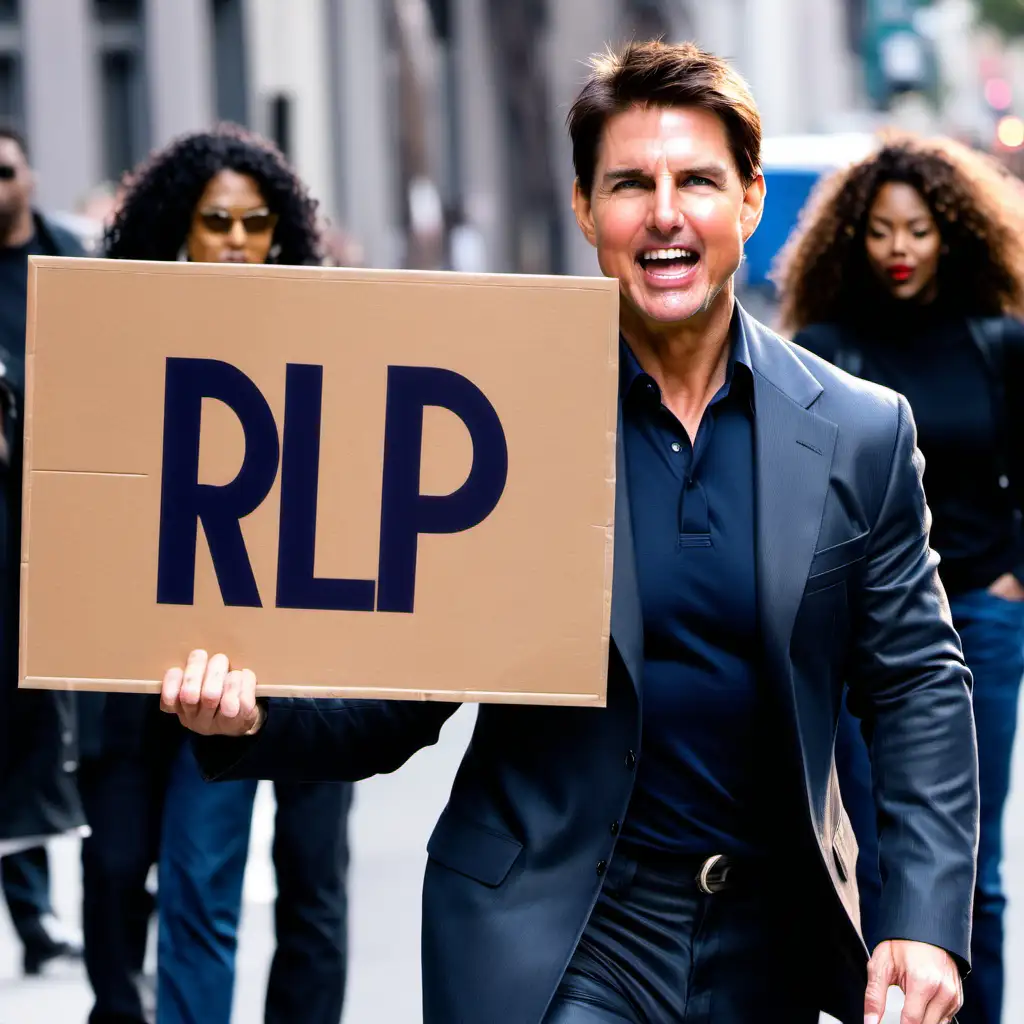 Celebrity Tom Cruise Promoting RLP with Enthusiastic Sign