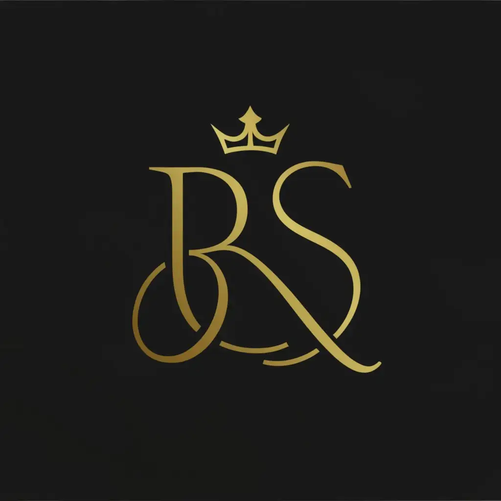 LOGO-Design-For-Ratsada-Queen-Minimalistic-Golden-Initials-and-Crown-with-Queen-Silhouette