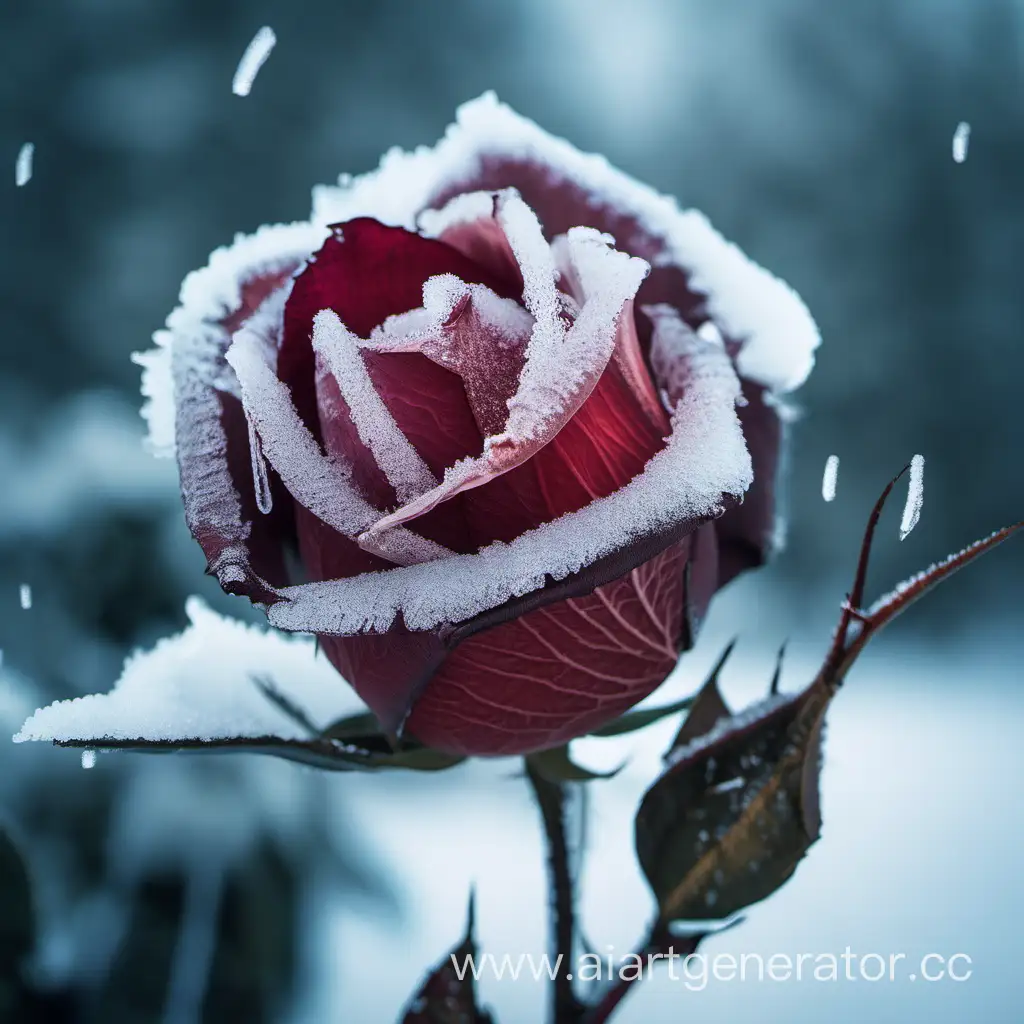 Ethereal-Frozen-Rose-Blossoming-in-Glacial-Stillness