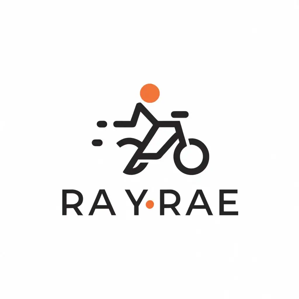 a logo design,with the text "Ray__Rae", main symbol:combine a shoe clothing hanger and delivery bike icon into unified design,Minimalistic,clear background