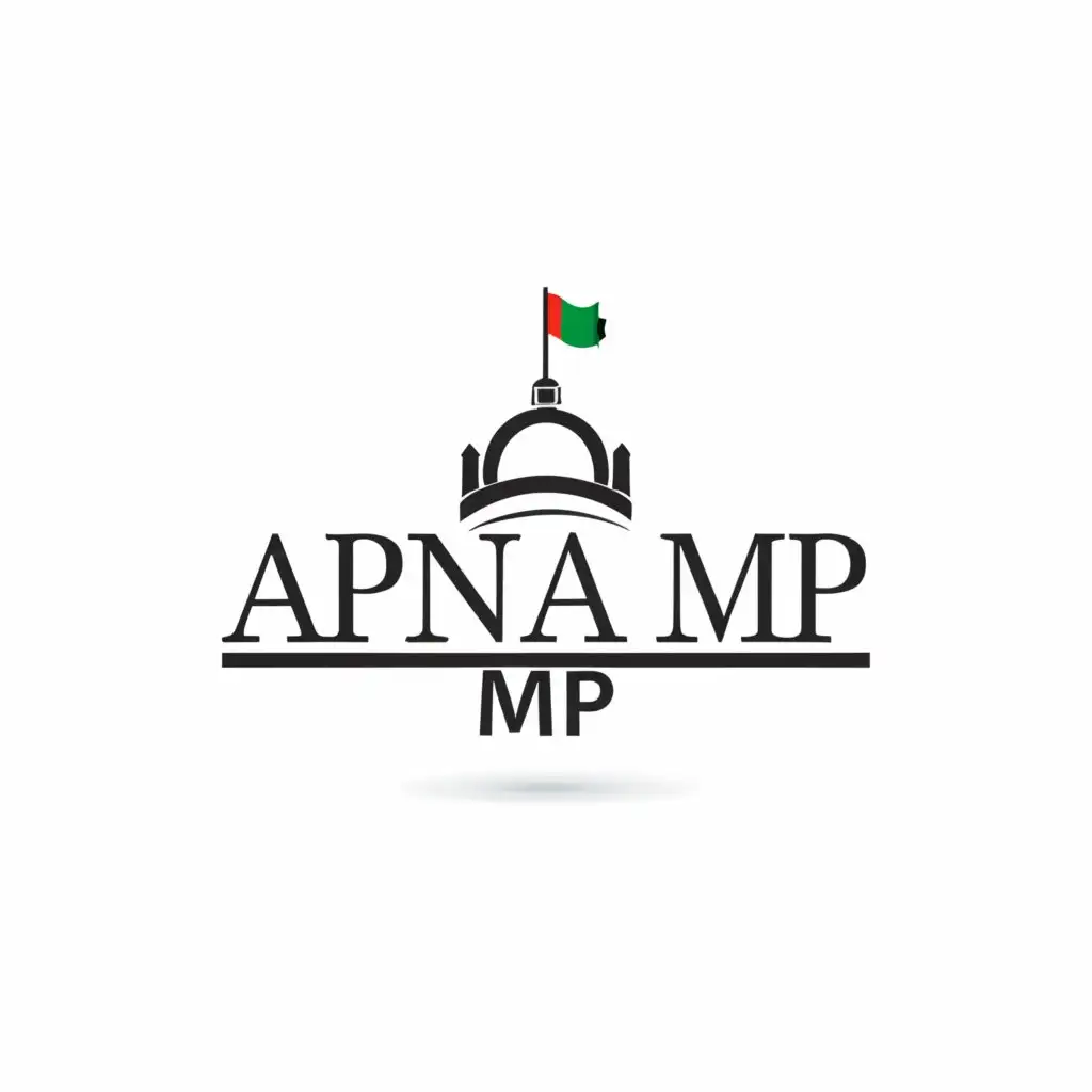 a logo design,with the text "Apna MP", main symbol:parliament emblem,Moderate,clear background
