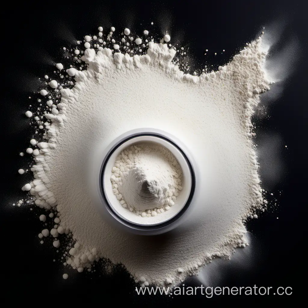 Fine-White-Powder-Sprinkled-in-a-Whirlwind-on-Black-Background
