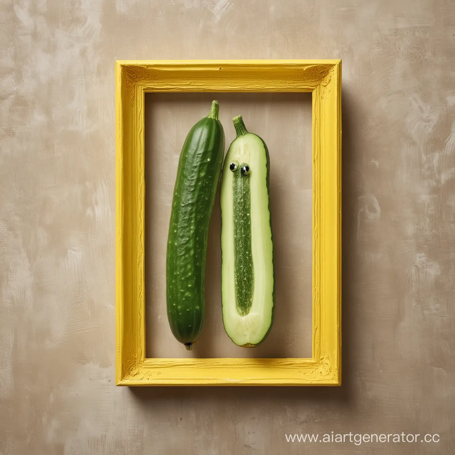 Vibrant-CucumberMan-in-Artistic-Yellow-Frame