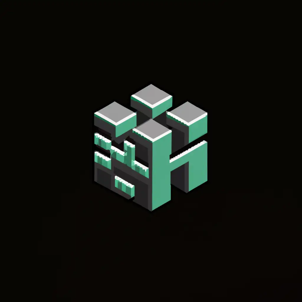a logo design,with the text "RY", main symbol:minecraft,Minimalistic,be used in Internet industry,clear background