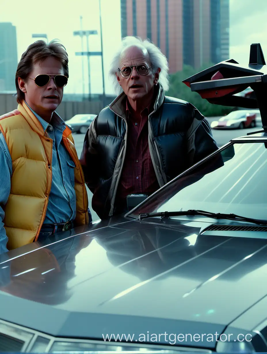 Michael-J-Fox-and-Christopher-Lloyd-Channel-Back-to-the-Future-Vibes-in-Cyberpunk-2077-Street-Scene