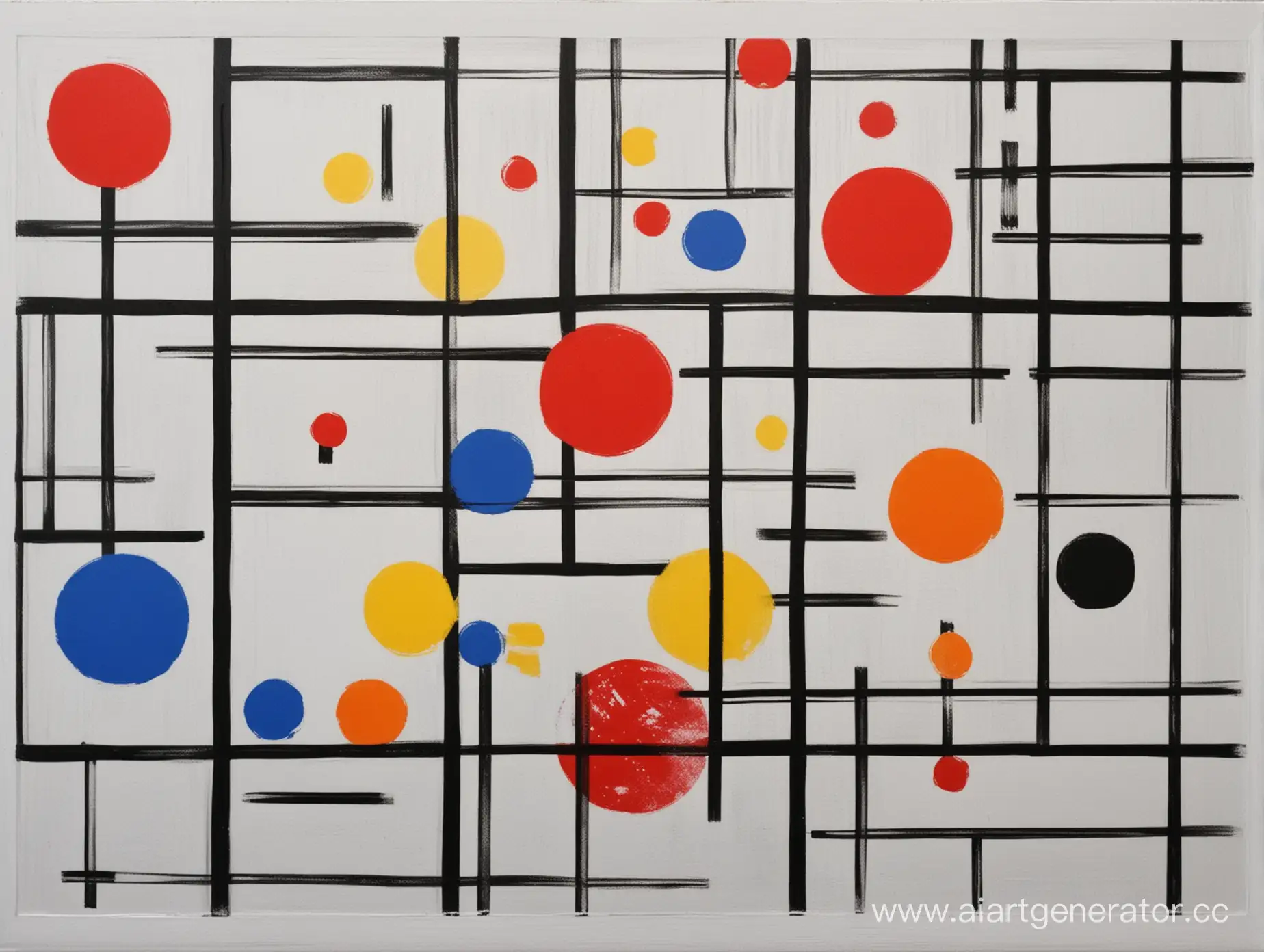 Abstract-Artwork-A-Fusion-of-Piet-Mondrian-and-Yayoi-Kusama-Styles