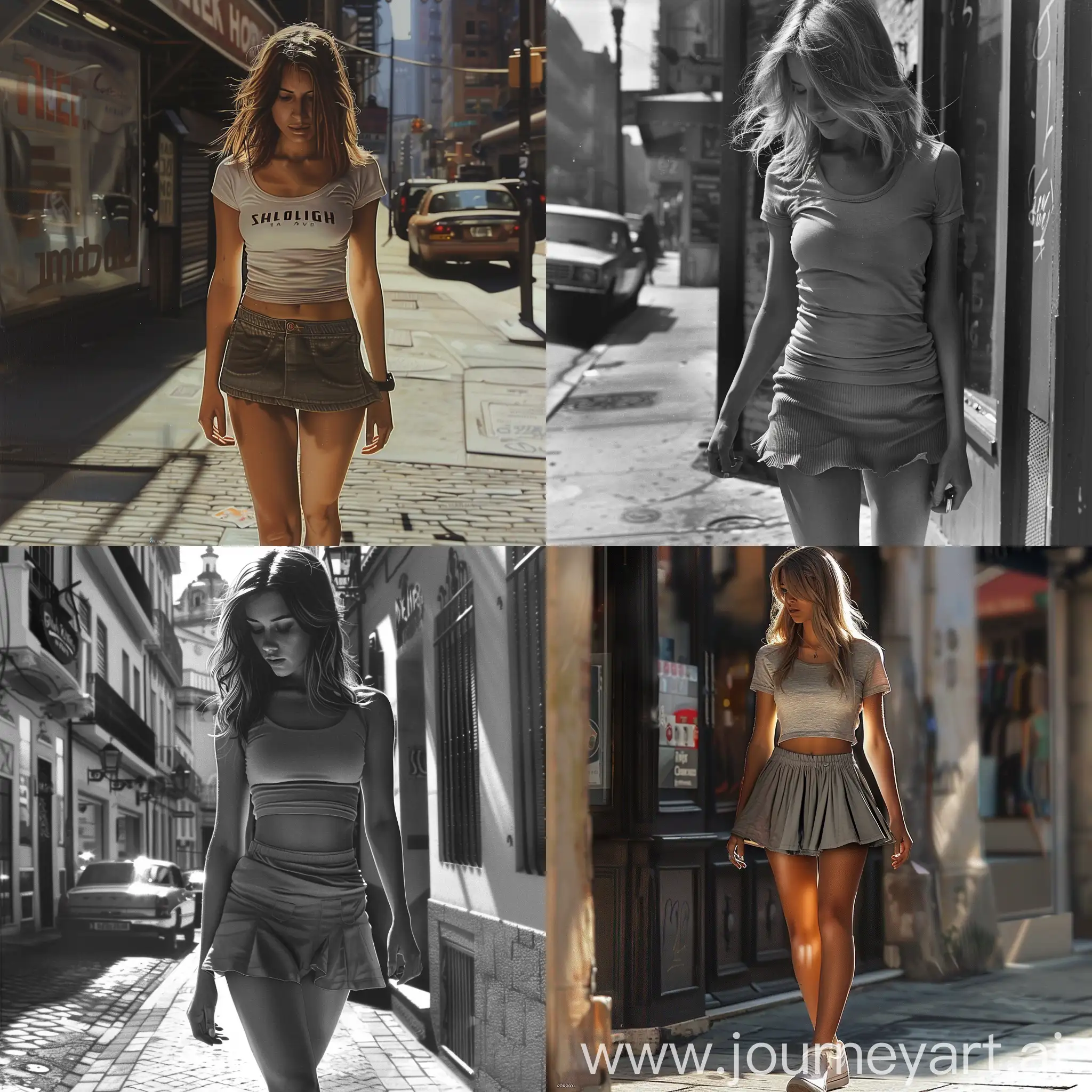 Urban-Fashion-Stylish-Woman-Walking-Down-the-City-Street