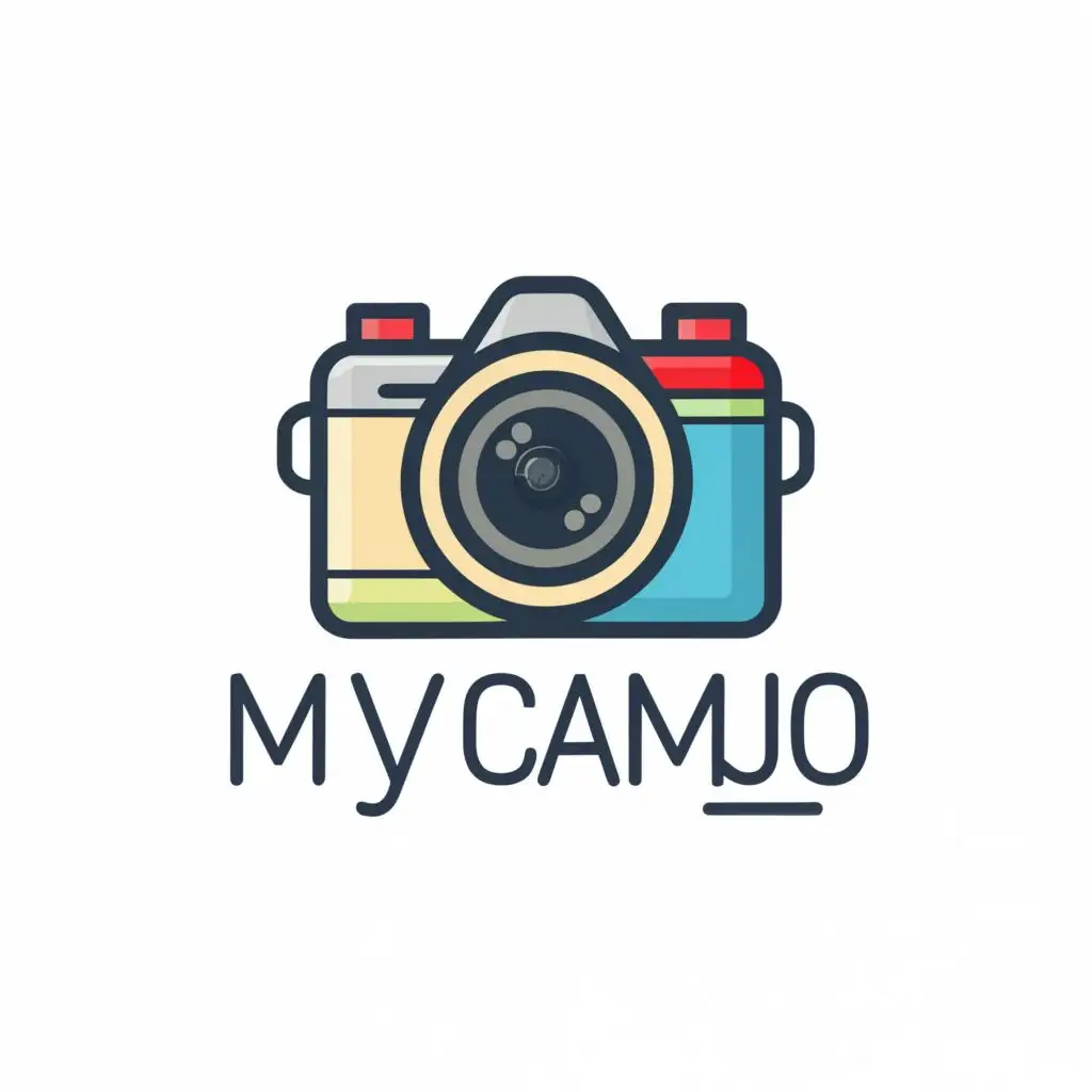logo, Camera, with the text "Mycamjo", typography, be used in Technology industry