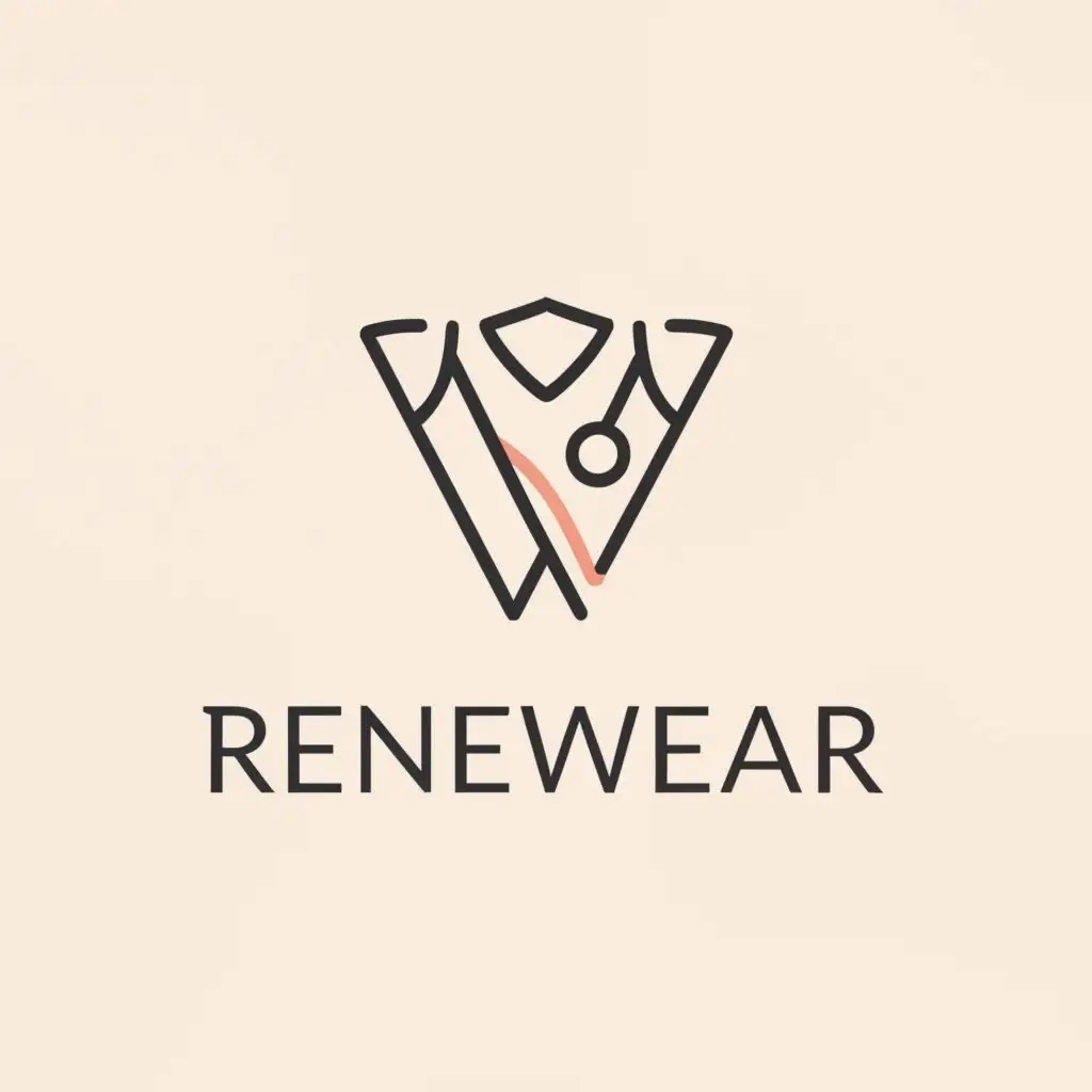 a logo design,with the text "RenewWear", main symbol:Shirt & needle & thread,Minimalistic,clear background