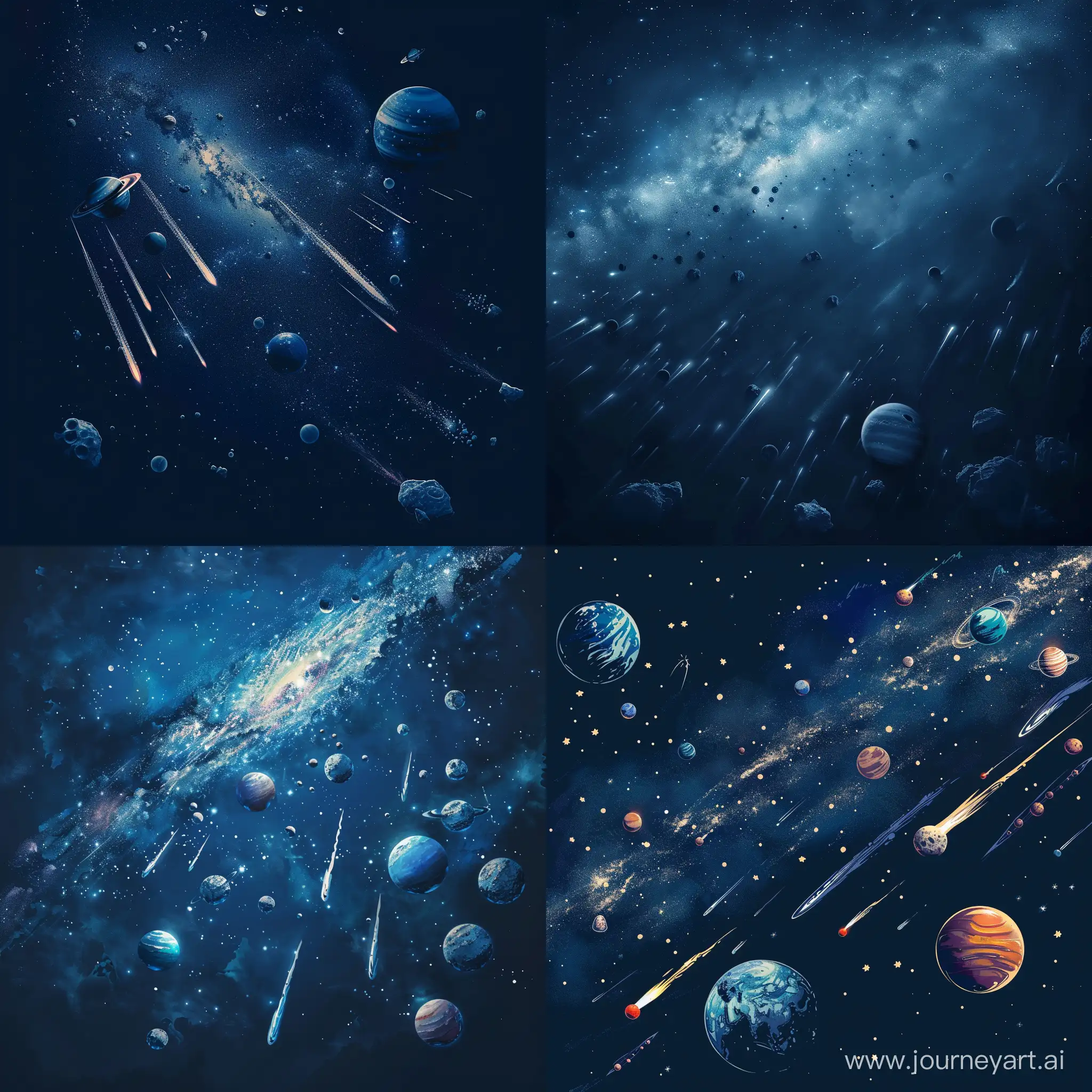 Cosmic-Scene-with-Dark-Blue-Background-and-Planets-in-the-Milky-Way