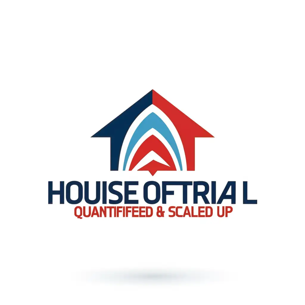 a logo design,with the text House of Trial Qualified, Quantified & Scaled Up, main symbol:House, make the colors based from the Philippines Flag