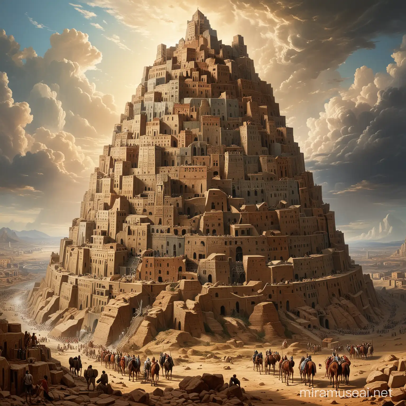 Tower of Babel Construction Ancient Mythical Architecture