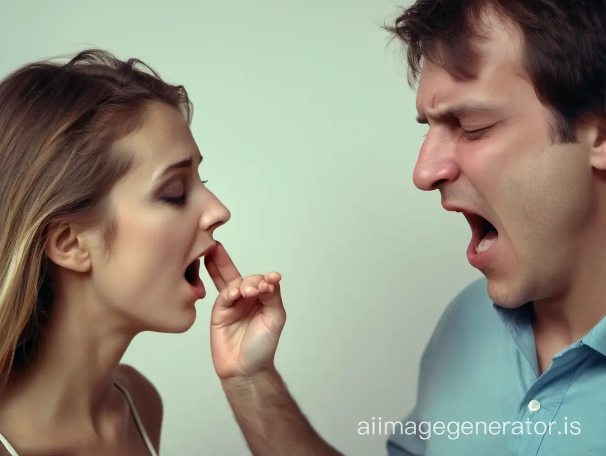 A man sneezes and flirts in front of a beautiful girl.