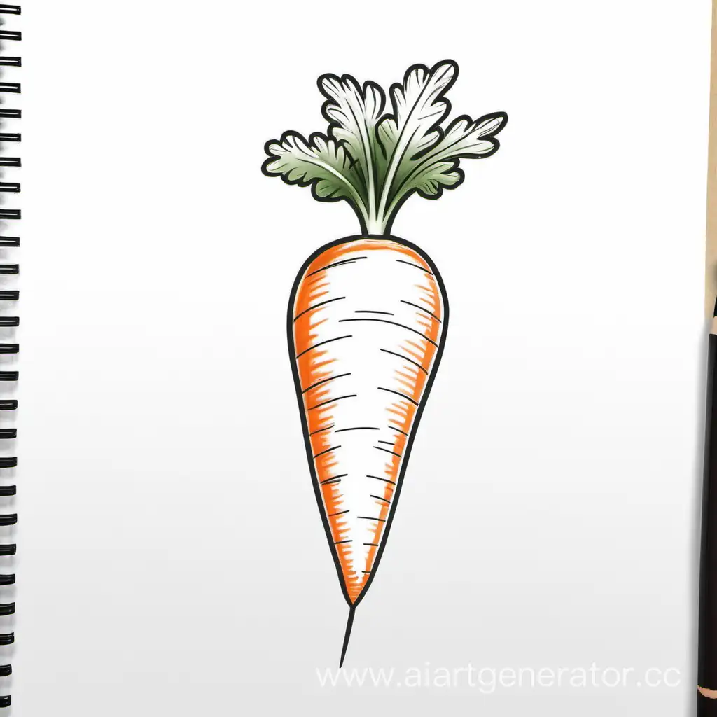 Vibrant-Carrot-Illustration-with-Detailed-Texture-and-Realistic-Shadows