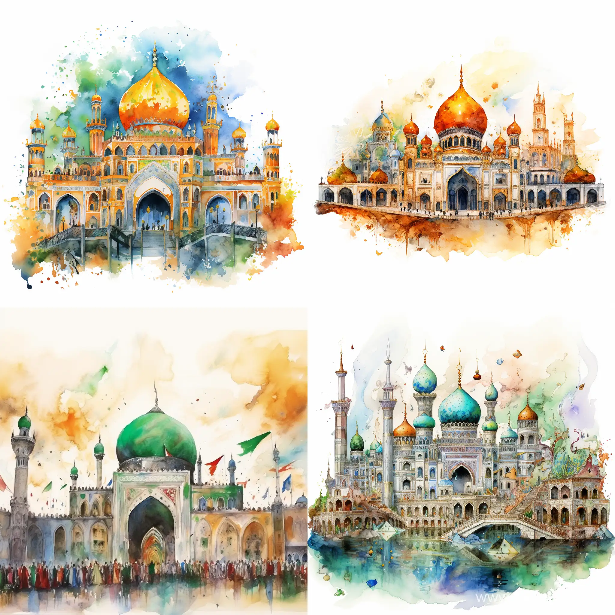 Imam-Hadi-Shrine-Watercolor-Art-Spiritual-Elegance-in-11-Aspect-Ratio-76313