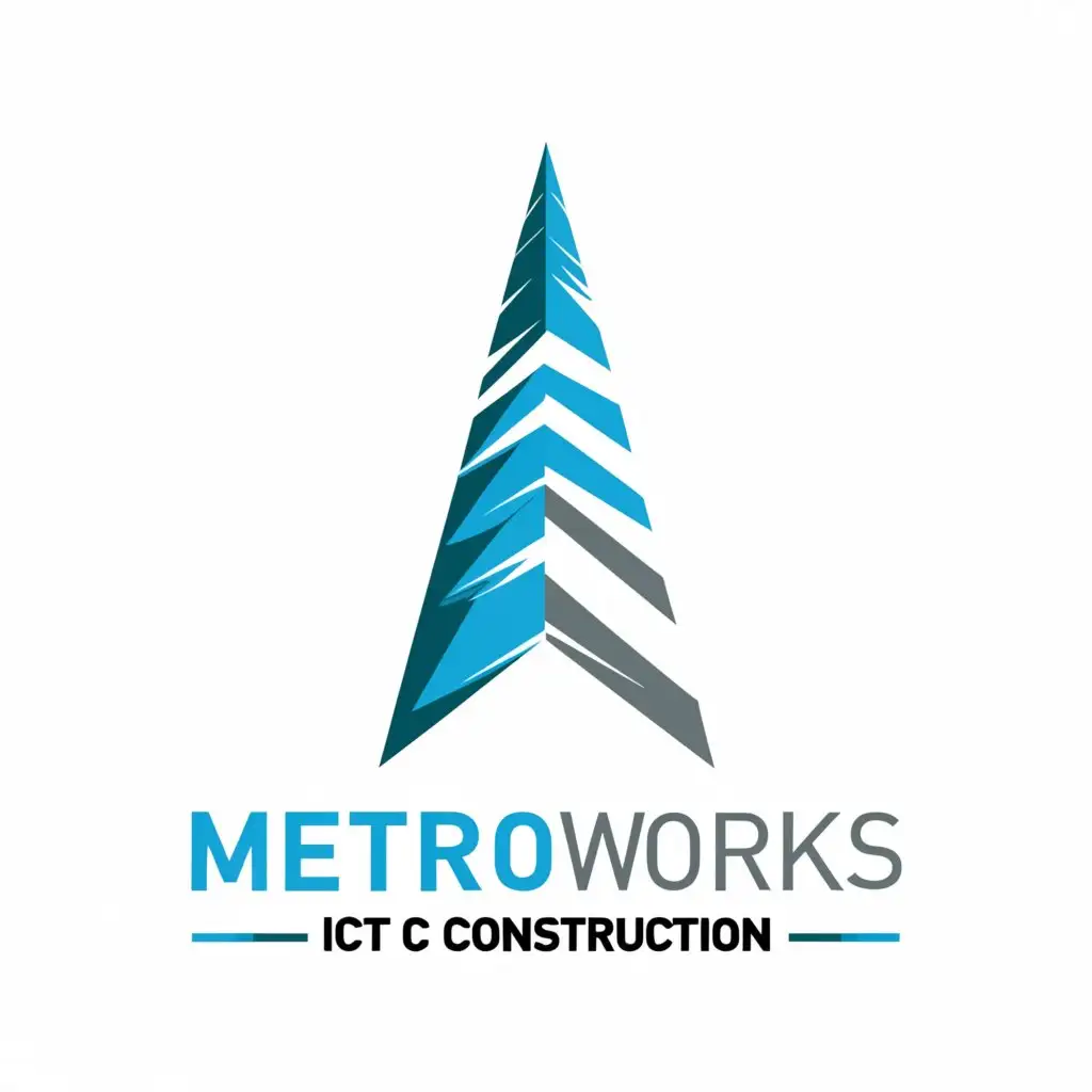 a logo design,with the text "Metroworks ICT Construction", main symbol:Telecom,Moderate,clear background