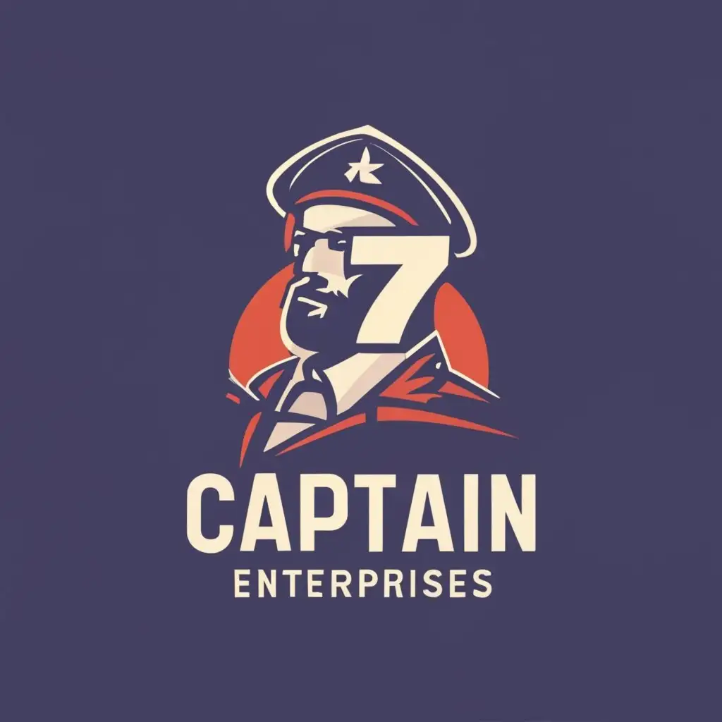 LOGO-Design-For-Captain7-Enterprises-Bold-Font-Royal-Blue-Gold-Captains-Hat-and-7-Symbol