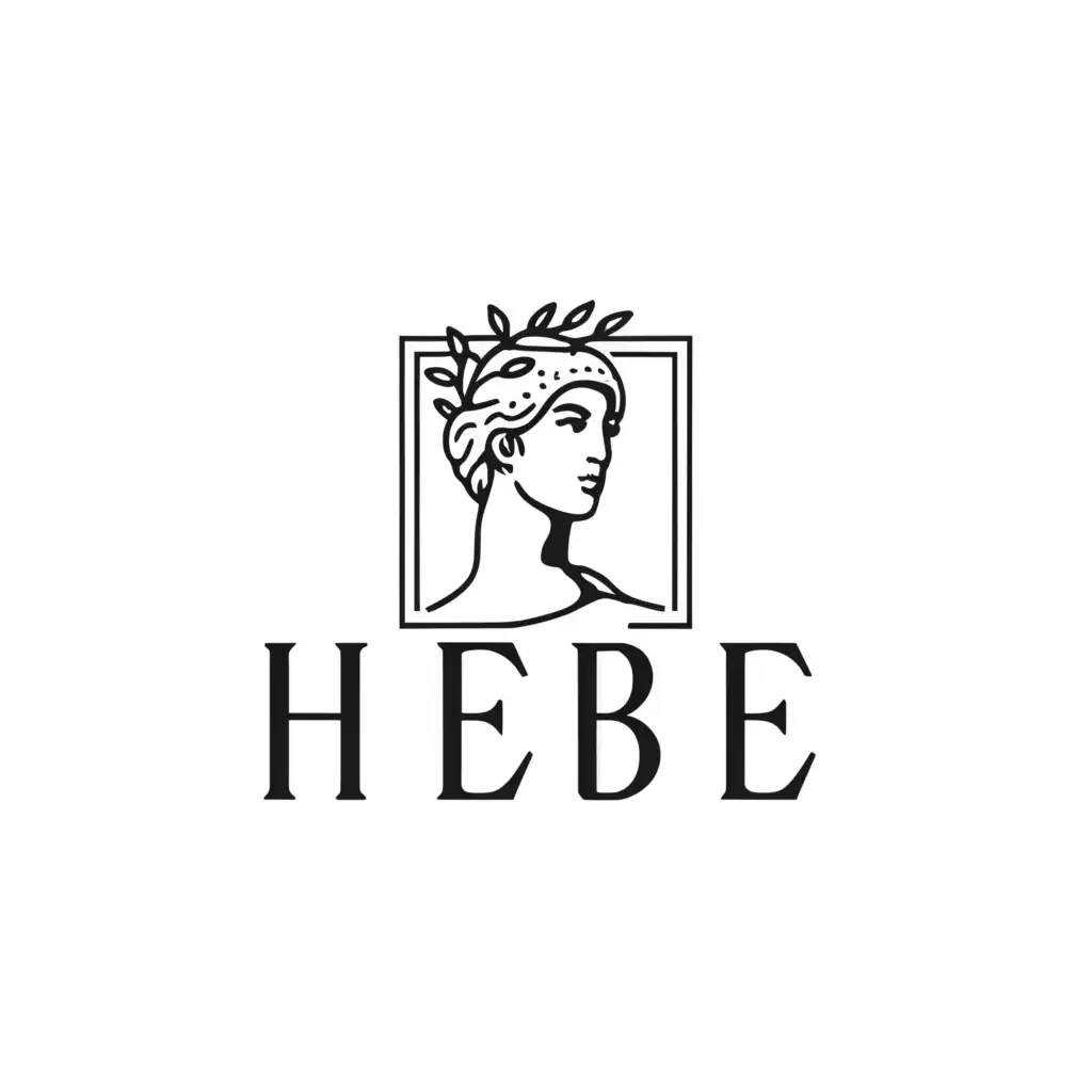 a logo design,with the text "HEBE", main symbol:youth, greece, godess,complex,be used in Beauty Spa industry,clear background