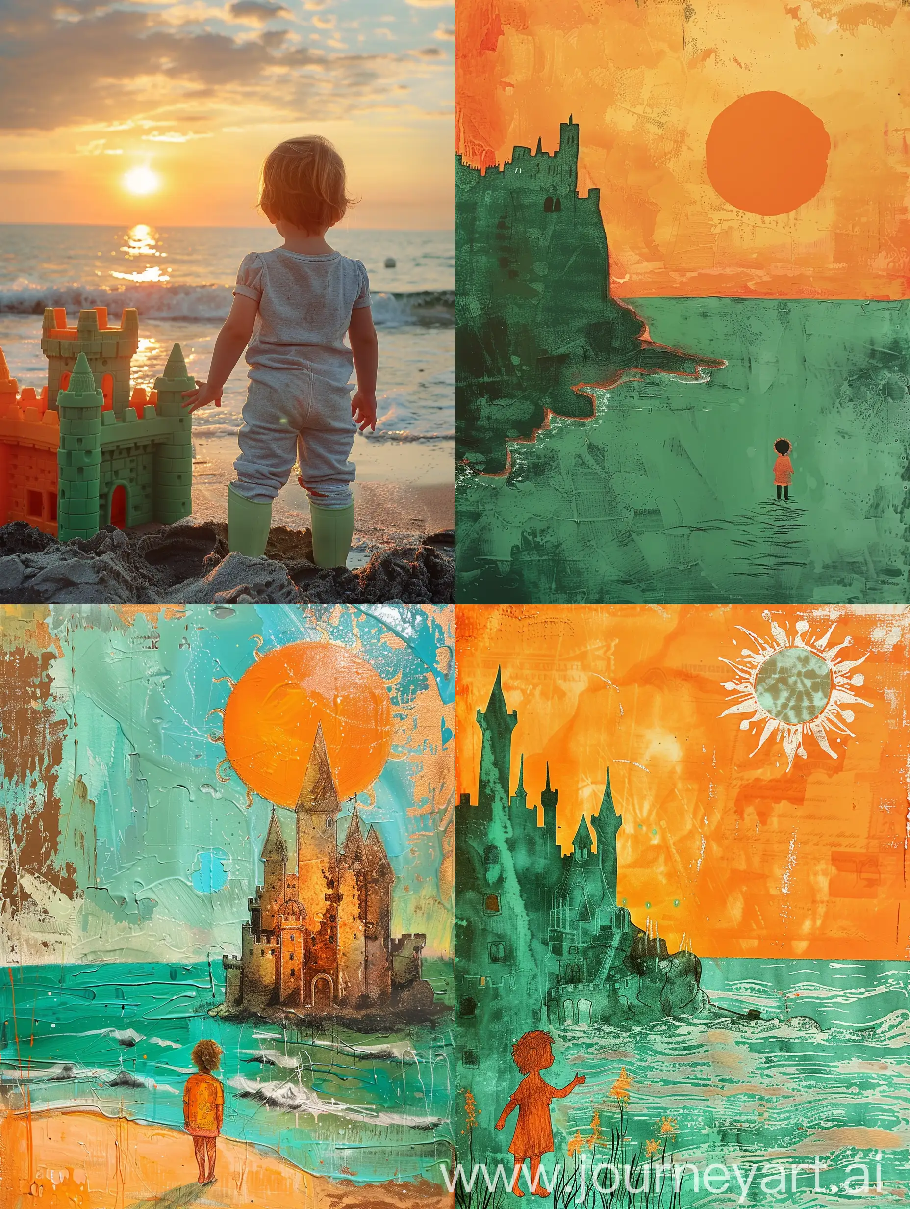 Children-Playing-at-an-Orange-Castle-by-the-Sea