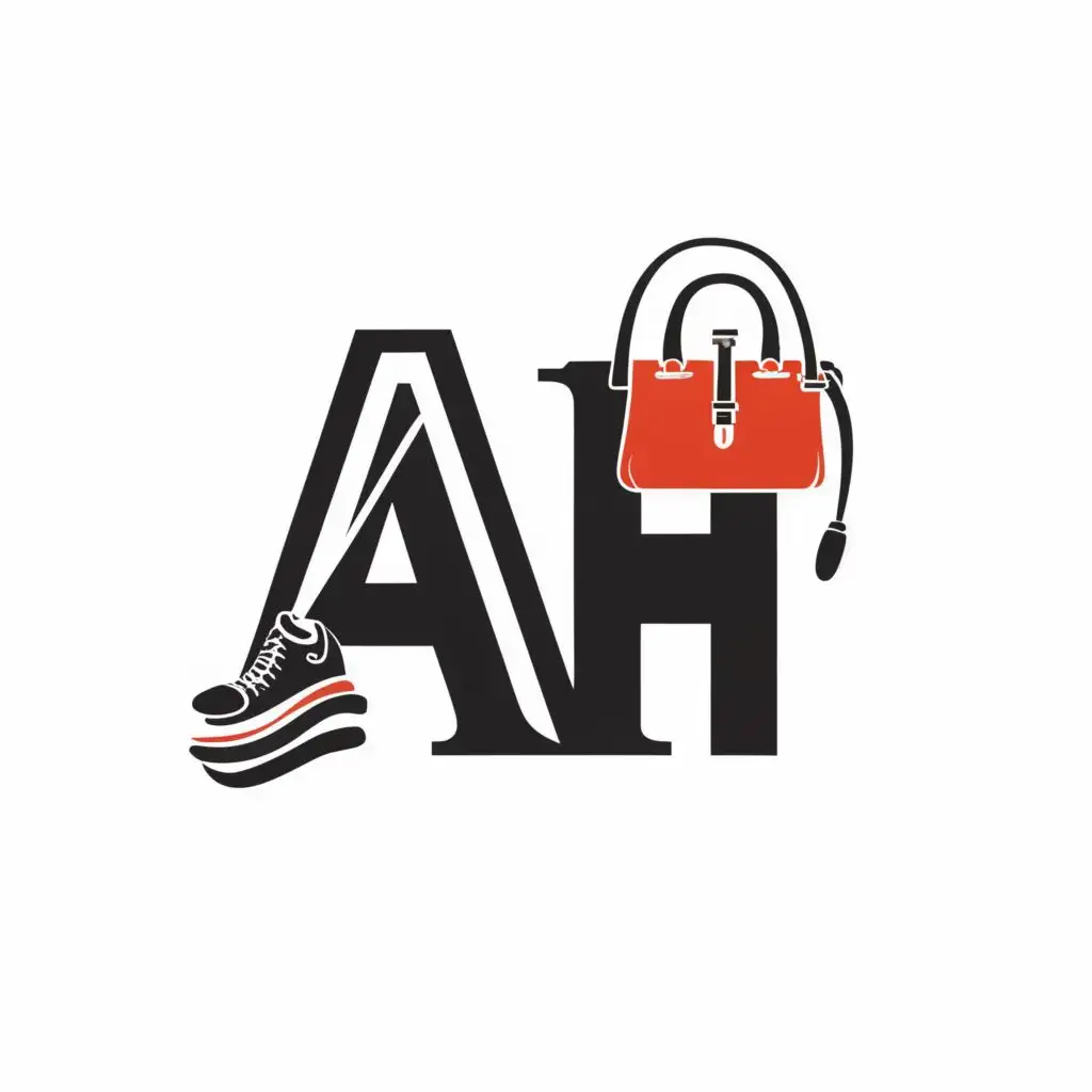 LOGO-Design-For-AH-Retail-Stylish-Shoes-and-Bag-Emblem-with-Typography