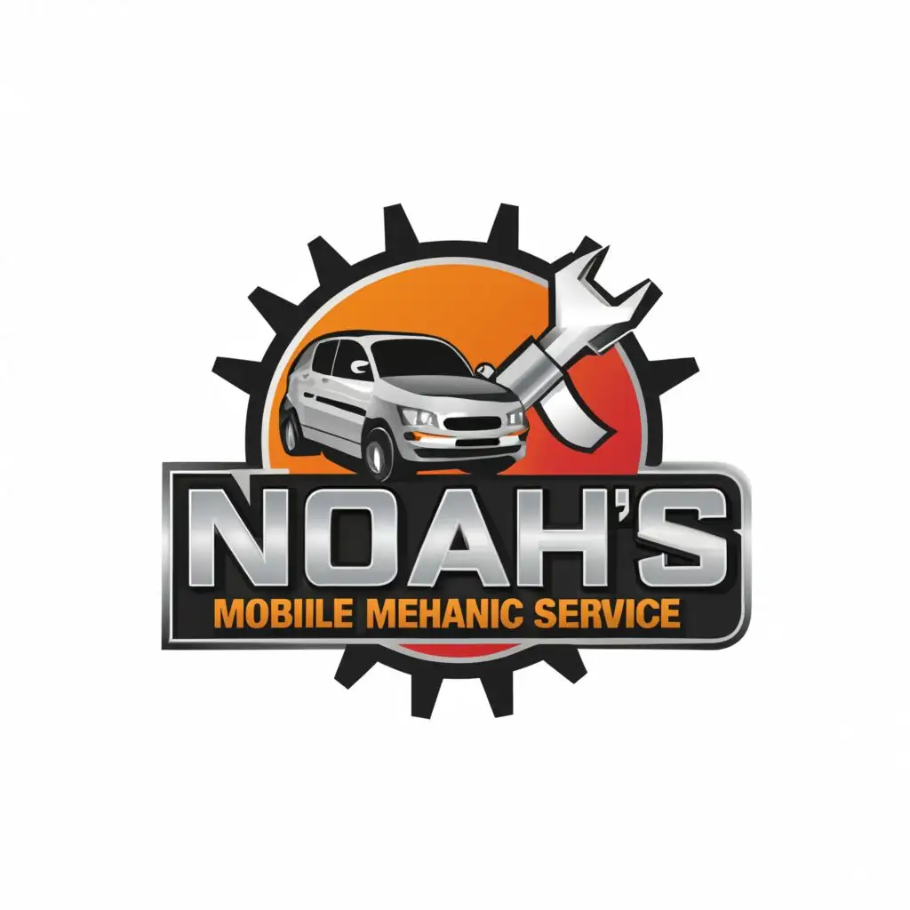 a logo design,with the text "Noah's Mobile Mechanic Service", main symbol:car in driveway, be used in Automotive industry