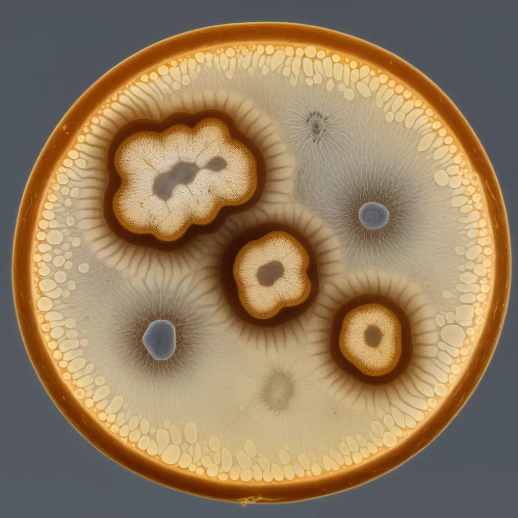 Microscopic View of Saccharomyces cerevisiae in a Yeast Colony