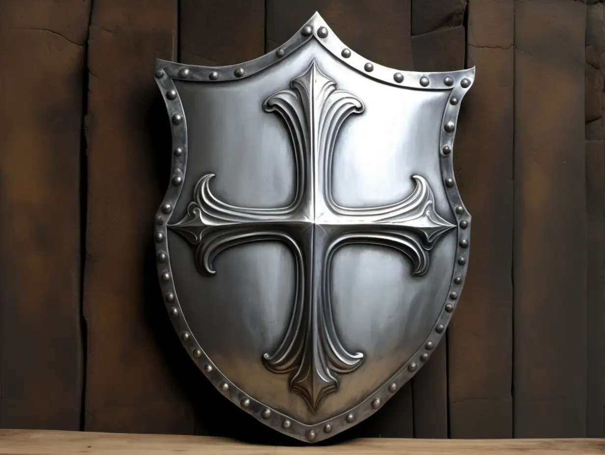 16th 17th century shape shield, shield of Balduran, white silver, Medieval store, fantasy painting