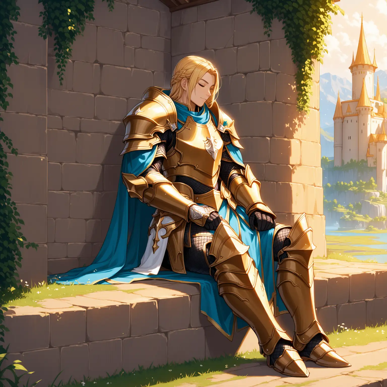 A paladin taking a rest