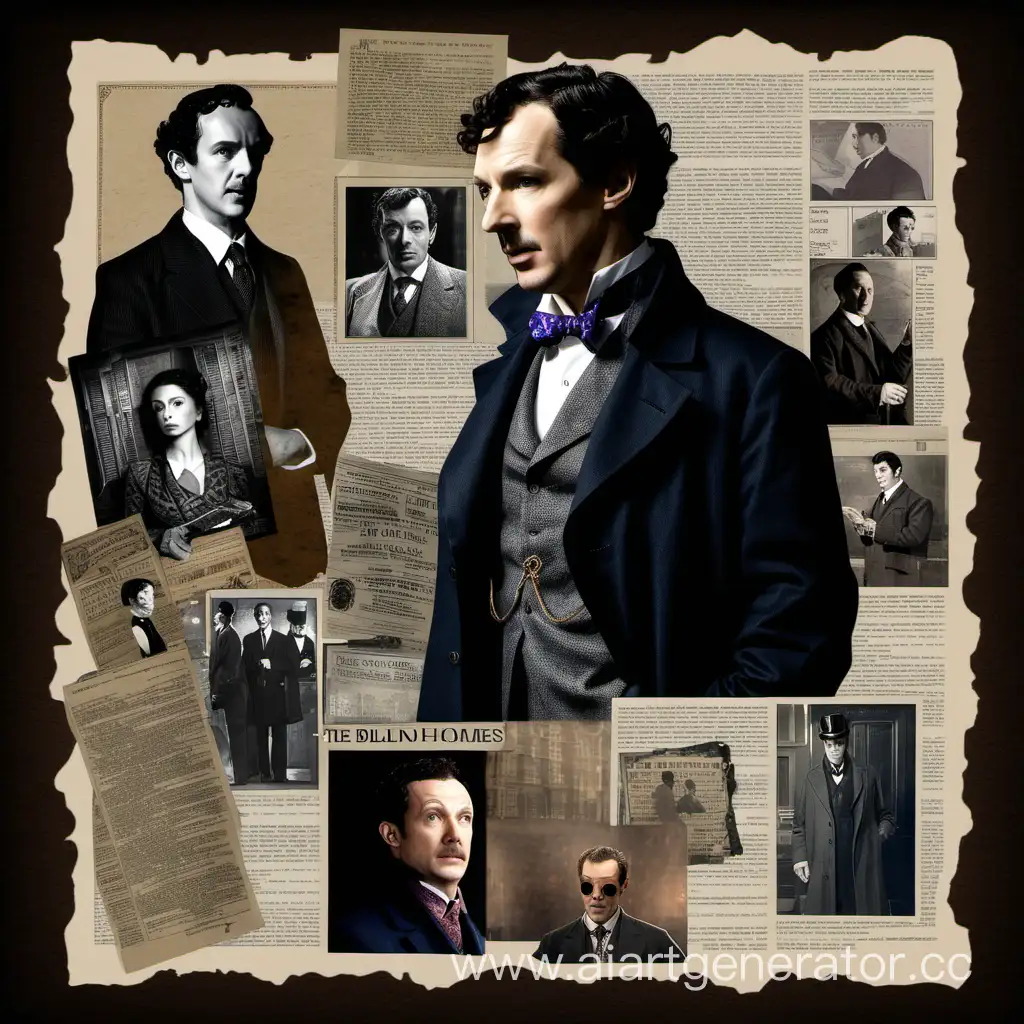 collage art about sharlock holmes The Blind Banker