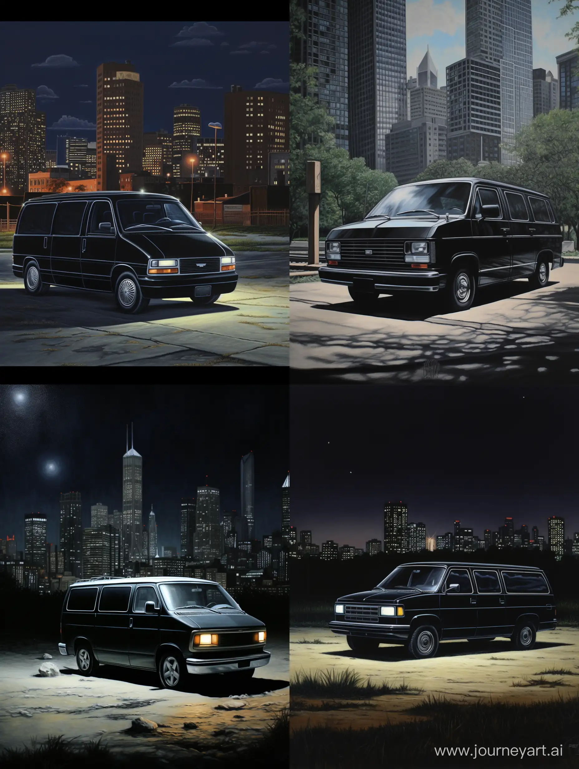 Vintage-1990-Black-GMC-Vandura-in-Chicago-2007