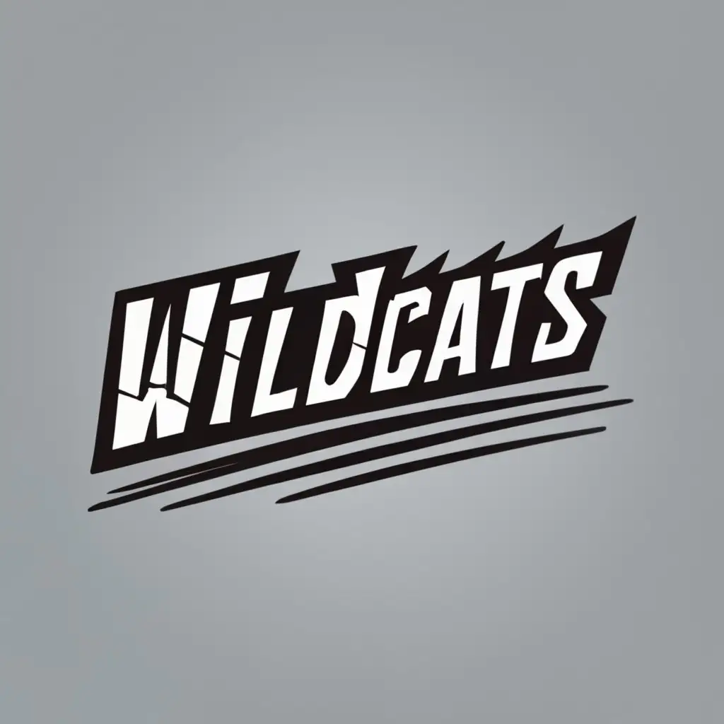 logo, word only, scratch, black & white, with the text "WILDCATS", typography, be used in Sports Fitness industry