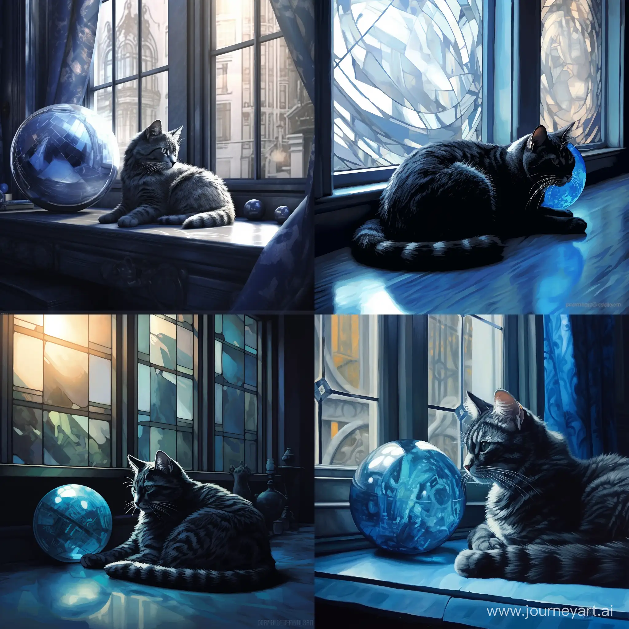 Blue-Cat-Resting-by-Window-with-Soft-Light-Reflections