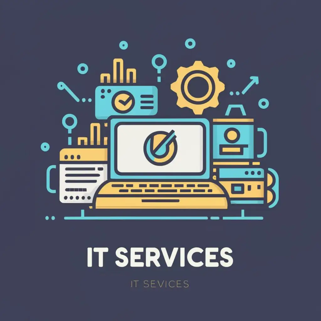 logo, computers and computer tools, with the text "IT SERVICES", typography, be used in Technology industry