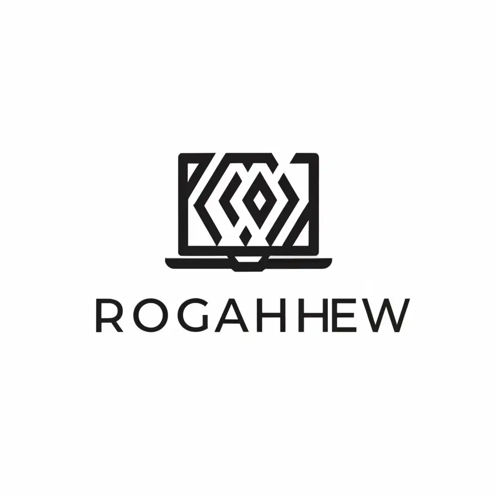 a logo design,with the text "ROGACHEV", main symbol:laptop,complex,be used in Technology industry,clear background