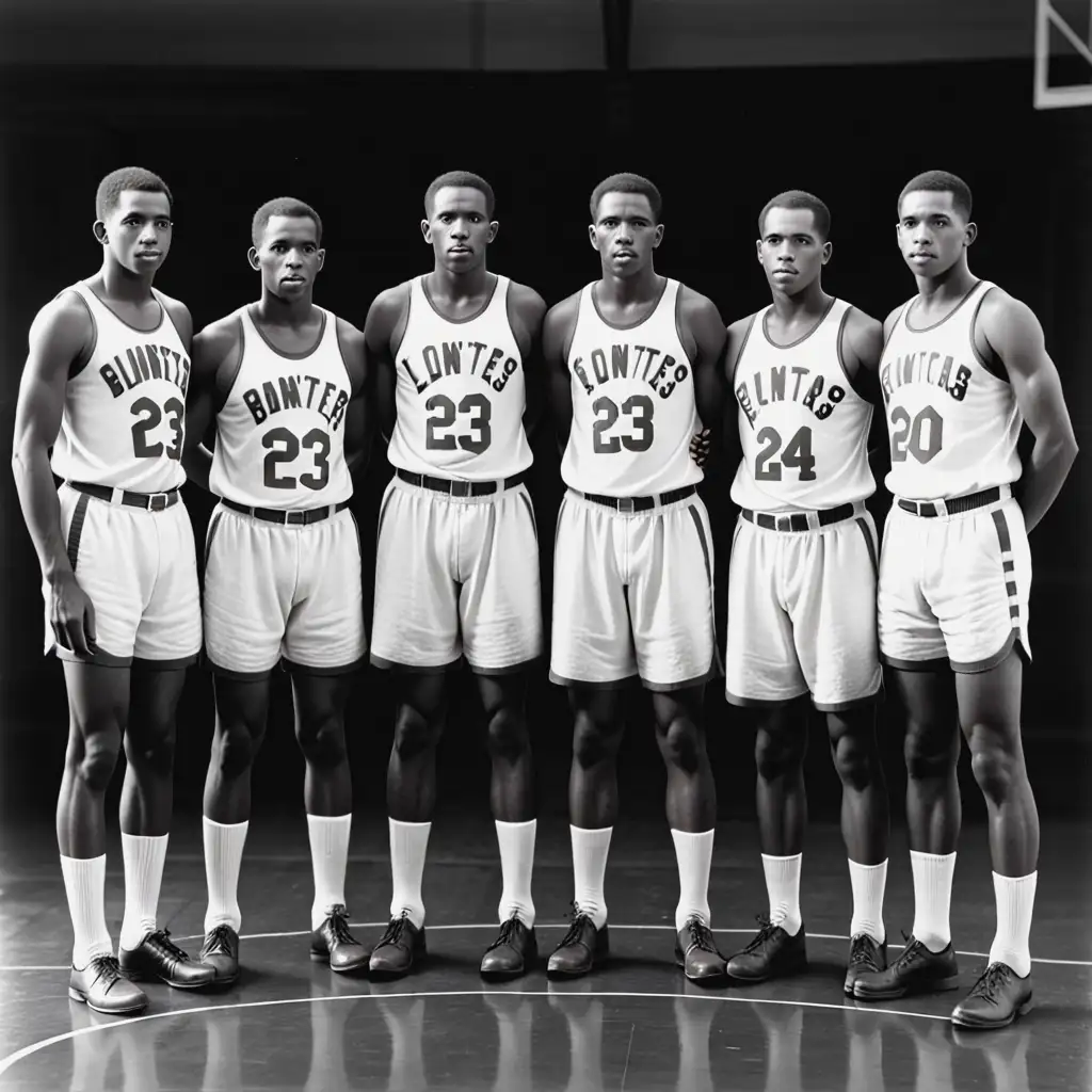 1933 AfricanAmerican Basketball Team in Action