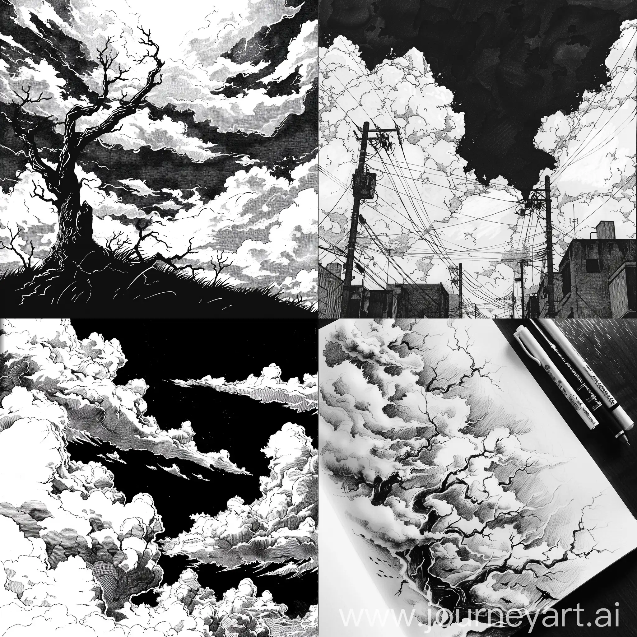 scary sky manga drawing