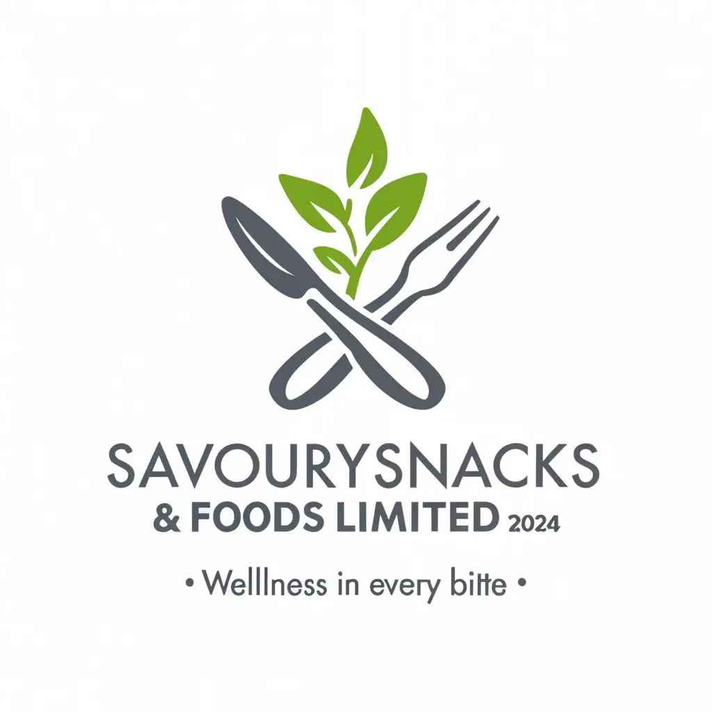 a logo design,with the text "Savoury Snacks & Foods Limited", main symbol:Est. 2024
Wellness in every bite as slogan
Food or Snacks as main photo ,Moderate, clear background
