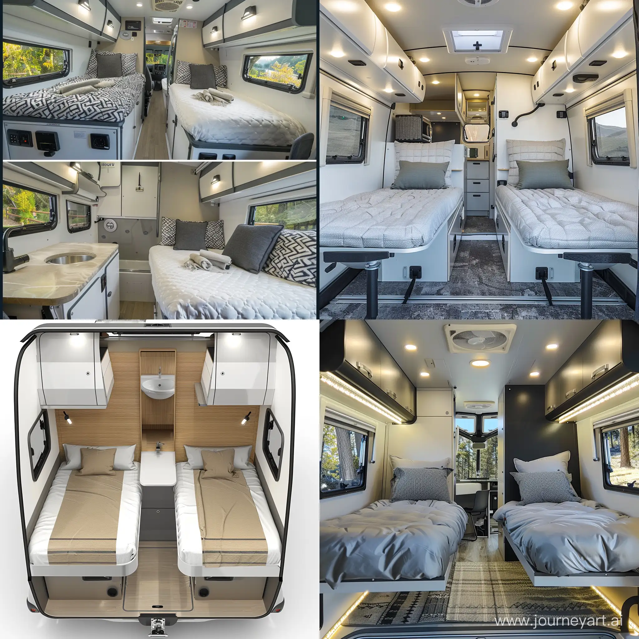Luxurious-Isuzu-NPS-Caravan-with-Two-Beds-Bathroom-and-Dining-Area